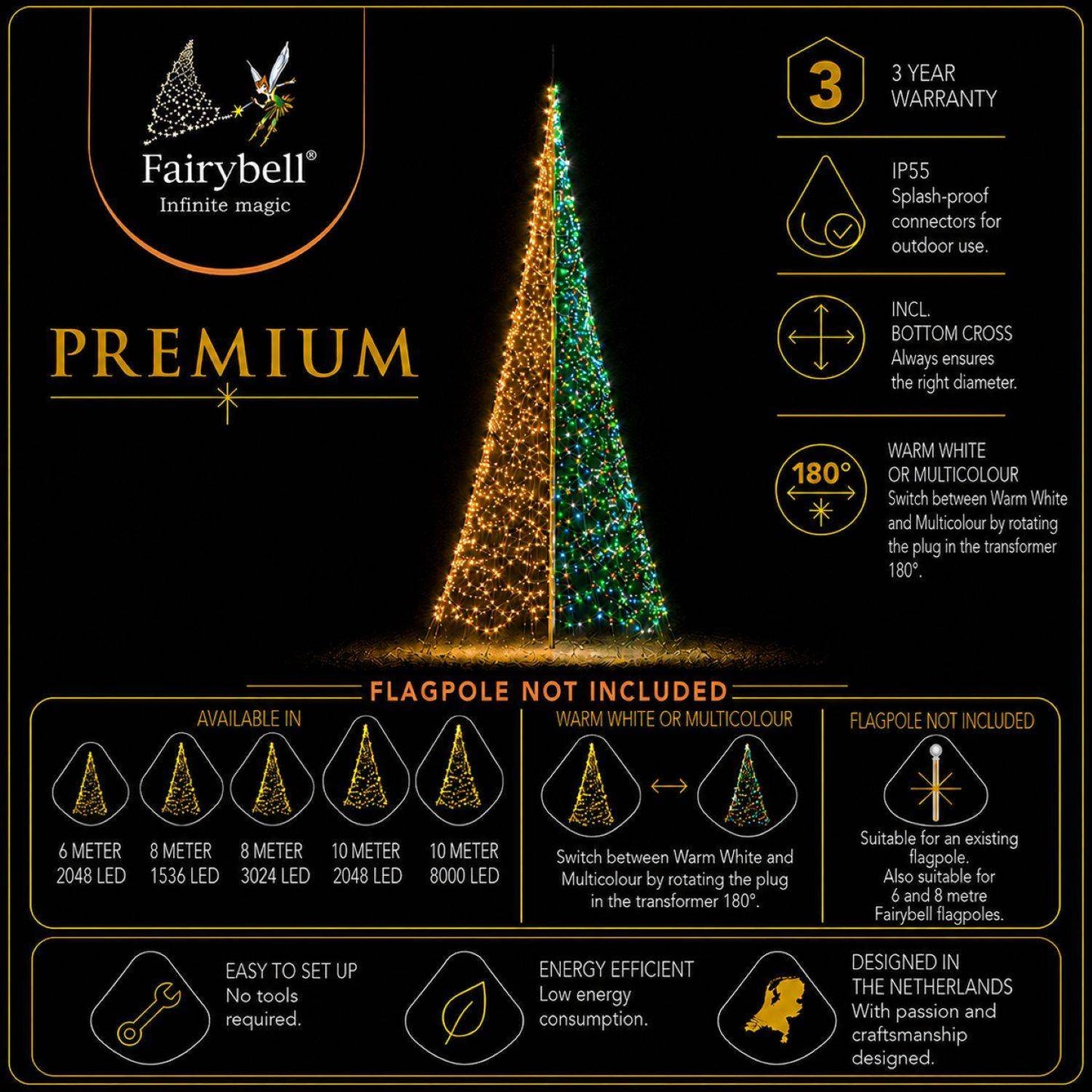 Fairybell Premium | 8 Metre | 1536 LED Lights | Luminous Switch |