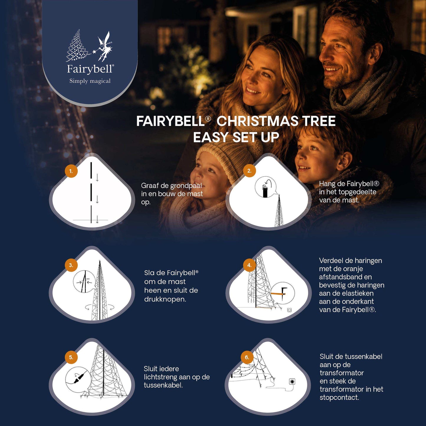 Fairybell Standard | 4 metre | 864 LED lights | Including pole | Warm white