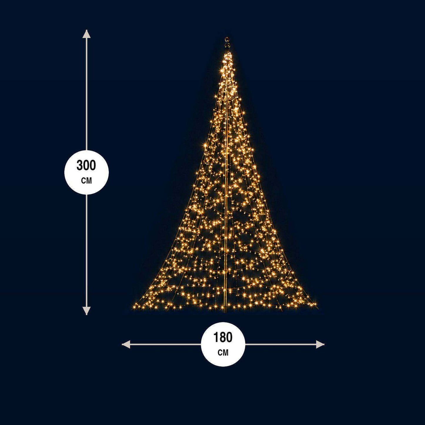 Fairybell Standard | 3 metre | 480 LED lights | Including pole | Warm white