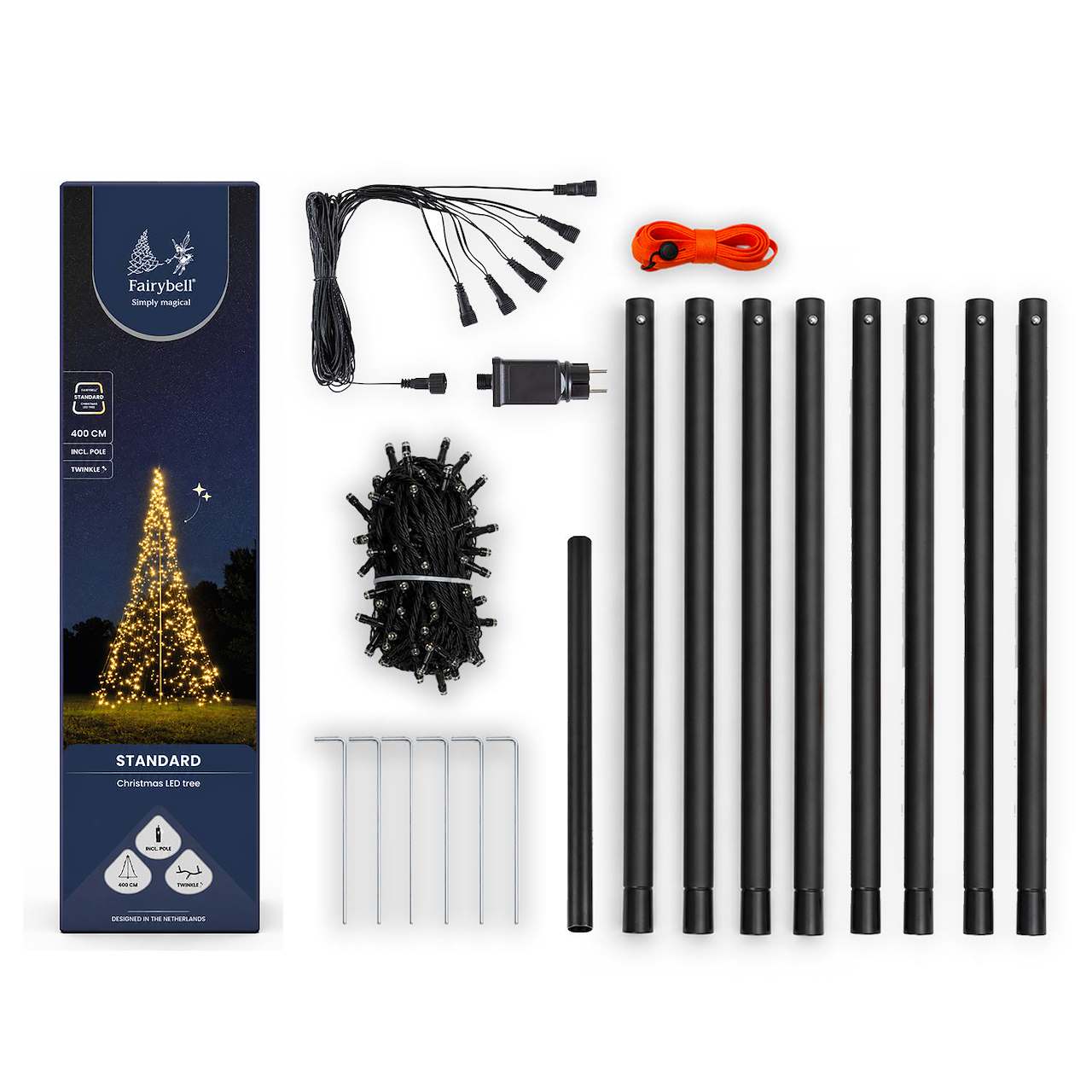Fairybell Standard | 4 metre | 864 LED lights | Including pole | Warm white | Twinkle