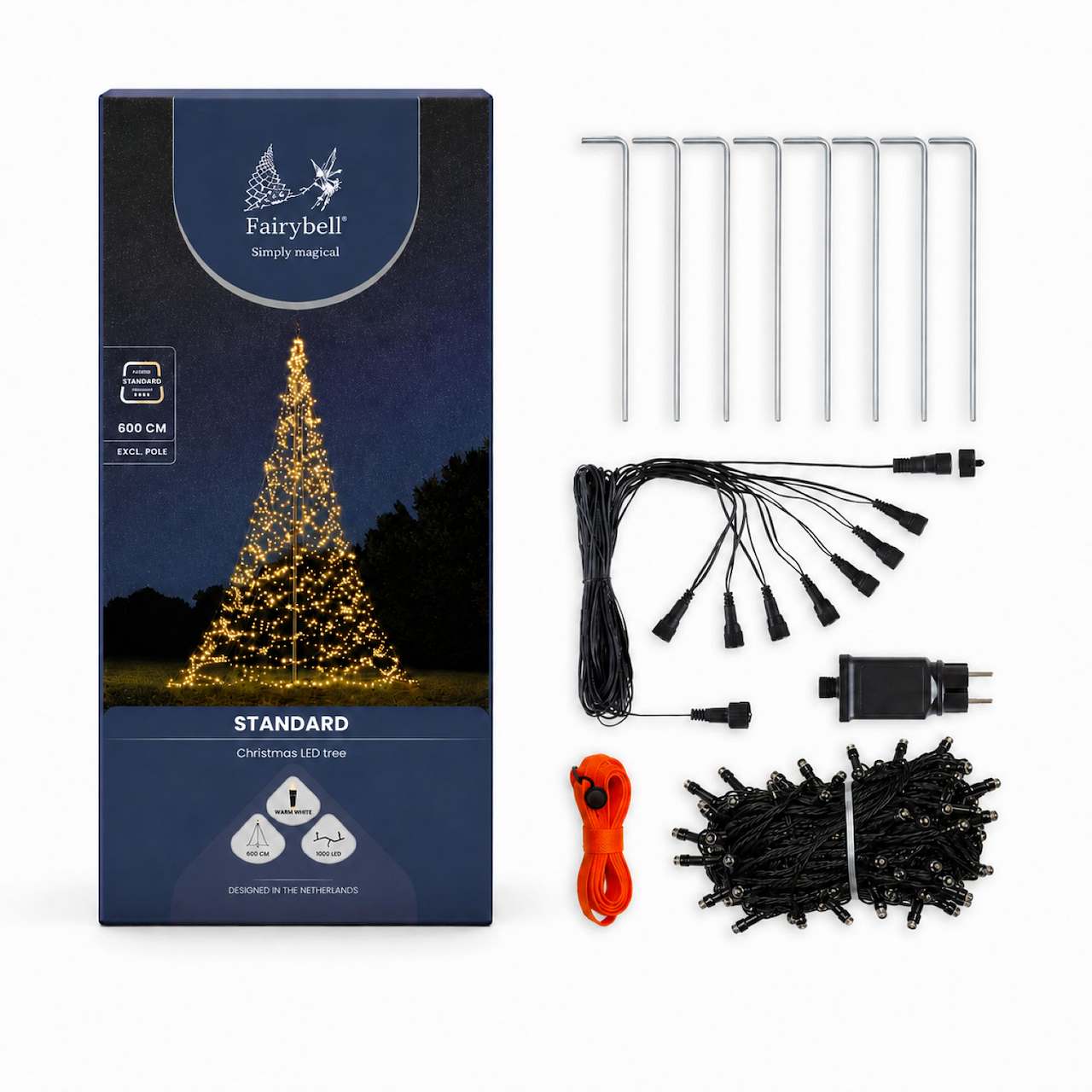 Fairybell Standard | 6 metre | 1200 LED lights | Including pole | Warm white