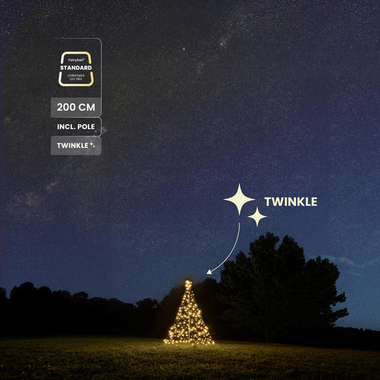 Fairybell Stand-alone Tree | 2 Metre | 300 LED lights | Incl. mast | Warm white | Twinkle