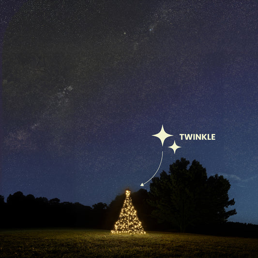 Fairybell Stand-alone Tree | 2 Metre | 300 LED lights | Incl. mast | Warm white | Twinkle