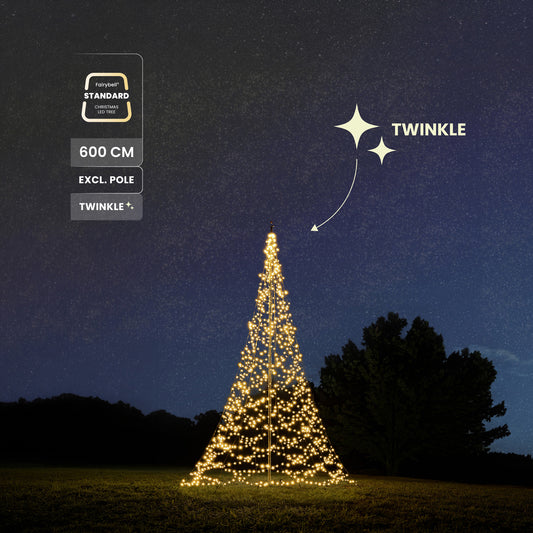 Fairybell Standard | 6 metre | 1200 LED lights | Including pole | Warm white | Twinkle