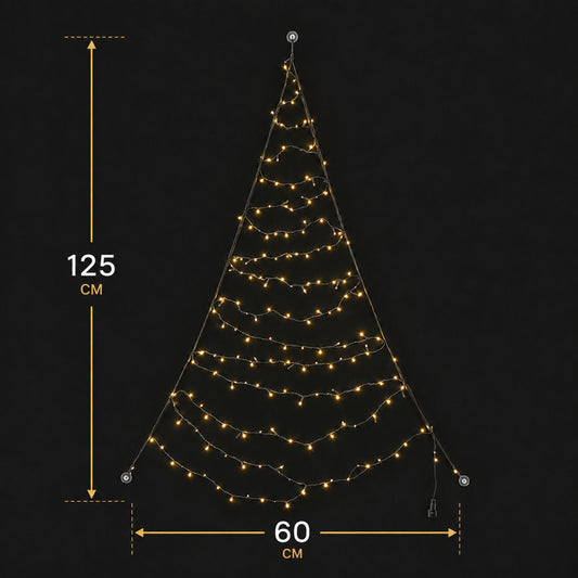 Dimension drawing of the Fairybell Premium Window Tree 1.25 metre showing a height of 125 cm and a width of 60 cm