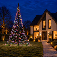 Fairybell Pro 8 metre with multicoloured lights in the garden of a modern family home