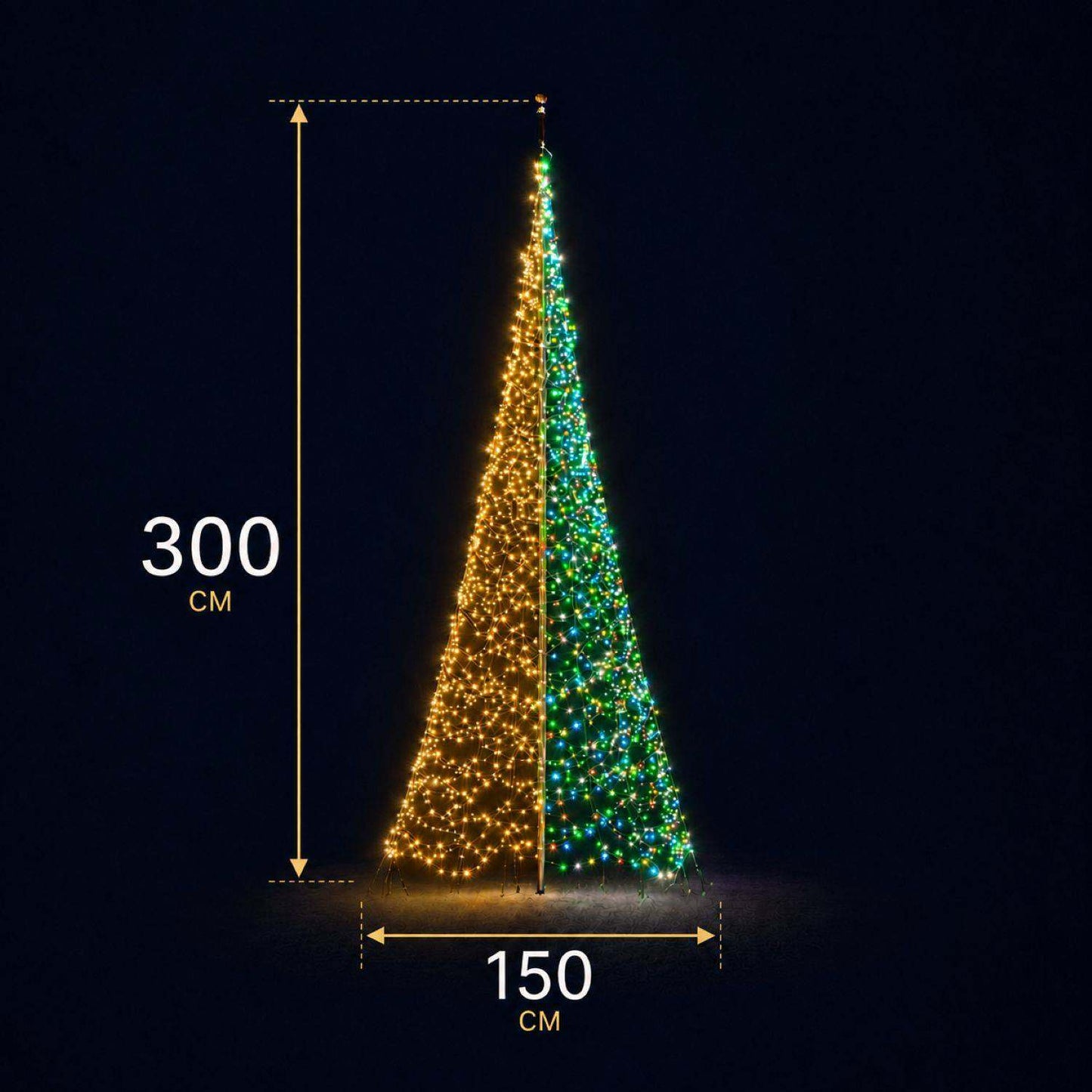 Fairybell Premium | 3 metre | 576 LED lights | Including pole | Luminous Switch