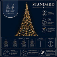 Fairybell Stand-alone Tree | 2 Metre | 300 LED lights | Incl. mast | Warm white | Twinkle