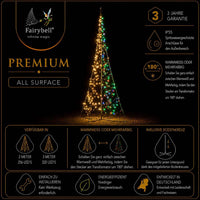 Fairybell Premium | 2 metre | 256 LED lights | Including pole | Luminous Switch | All Surface