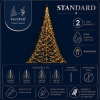 Fairybell Standard | 2 metres | 300 LED lights | Includes pole | Warm white |