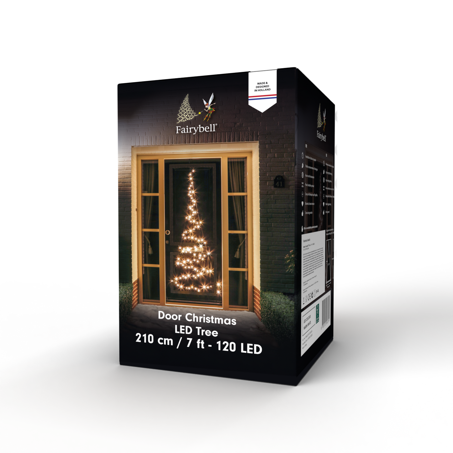 Fairybell | Deurkerstboom | 210 cm | 120 LED-lampjes | Twinkling