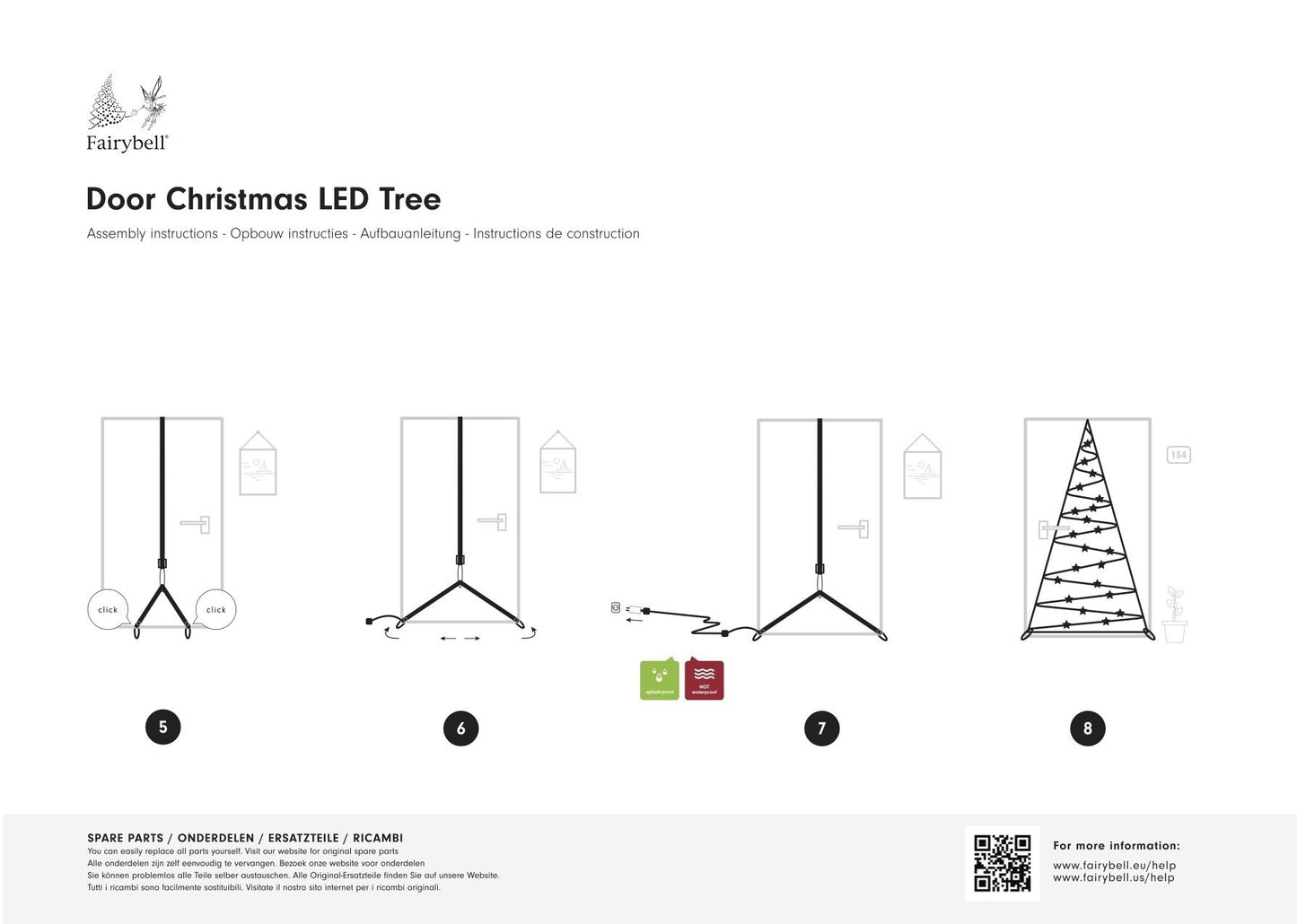 Fairybell | Deurkerstboom | 210 cm | 120 LED-lampjes | Twinkling