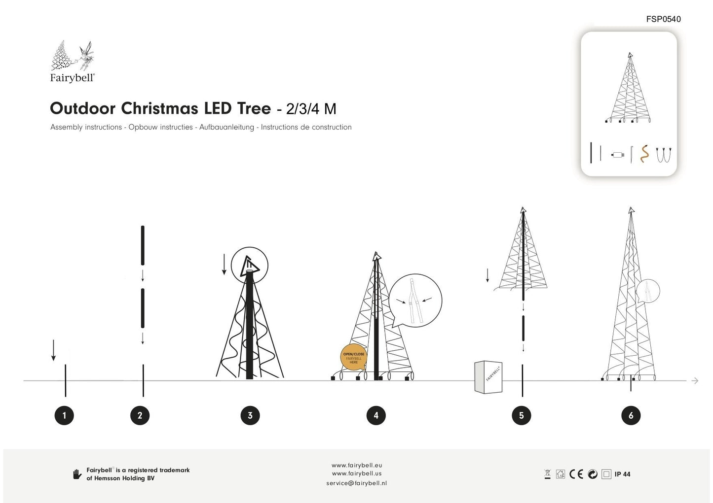 Fairybell | 4 meter | 400 LED-lampjes | Inclusief mast | Warm wit
