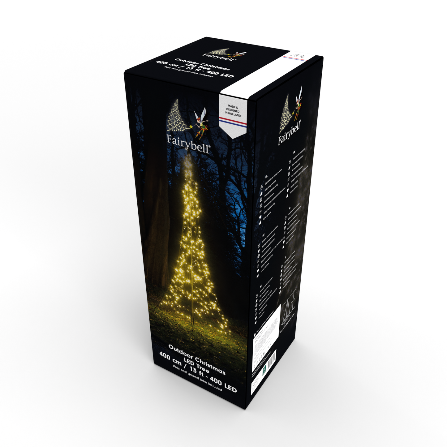 Fairybell | 4 meter | 400 LED-lampjes | Inclusief mast | Warm wit
