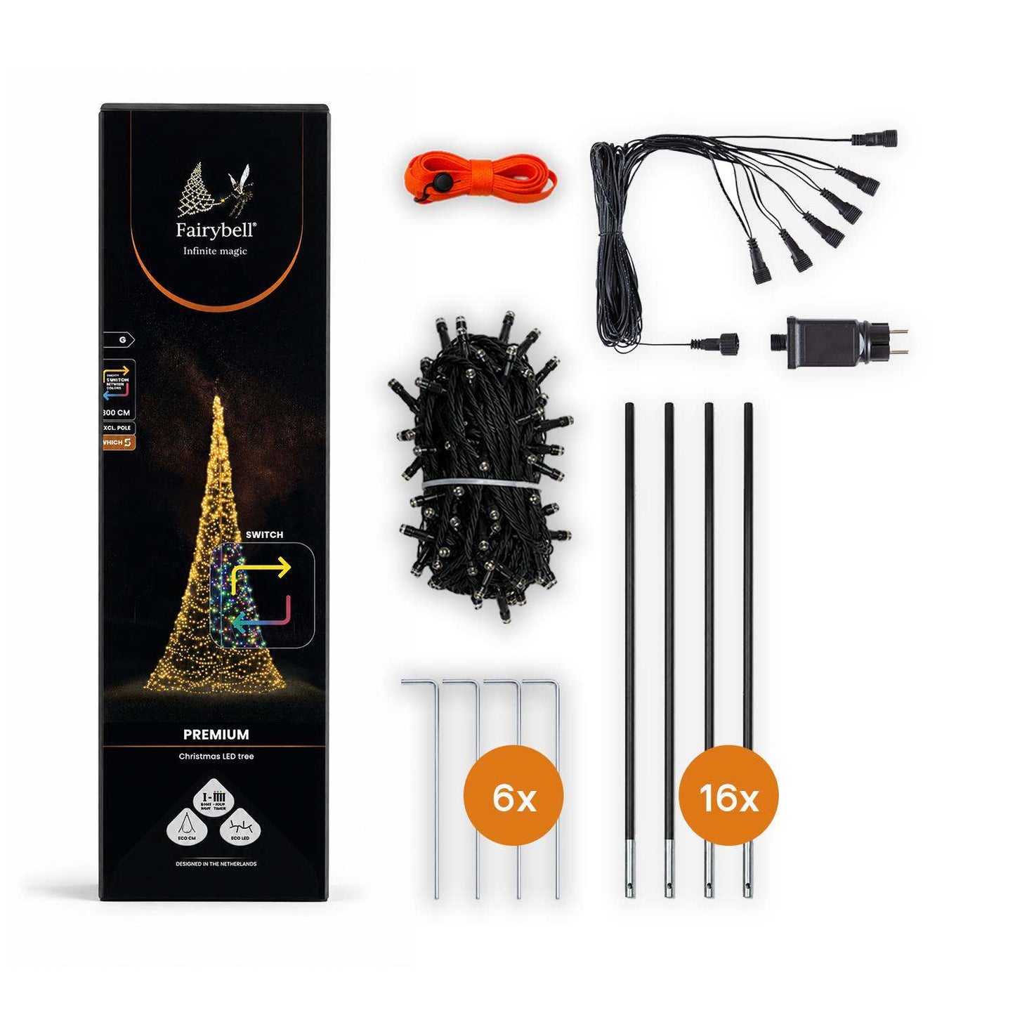 Fairybell Premium | 8 meter | 3024 LED-lampjes | Luminous Switch |